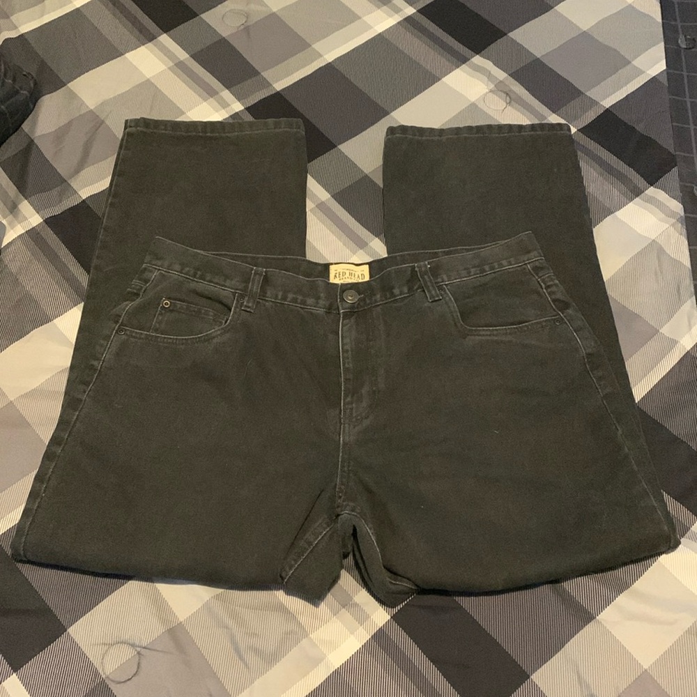 Vintage Red Head Brand Co. Black Denim Flannel Lined 38x30